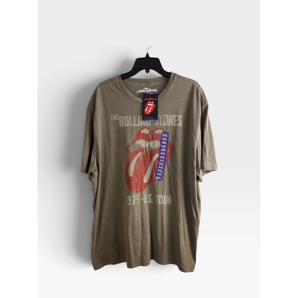 Rolling Stone Mens Tee  Shirt Adult Size XXL Olive Green Logo Tour Modern NEW